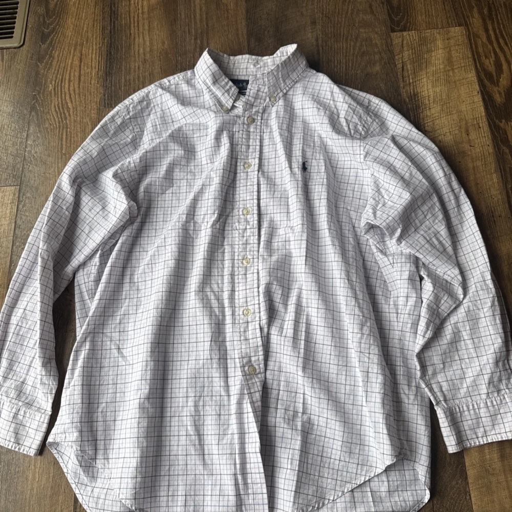 Ralph Lauren White and Black Grid Shirt